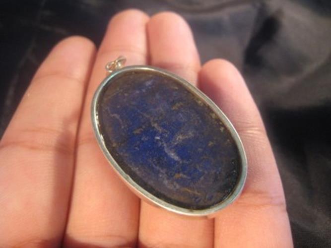 925 Silver Lapis Lazul Lazuli pendant Nepal Jewelry N6386