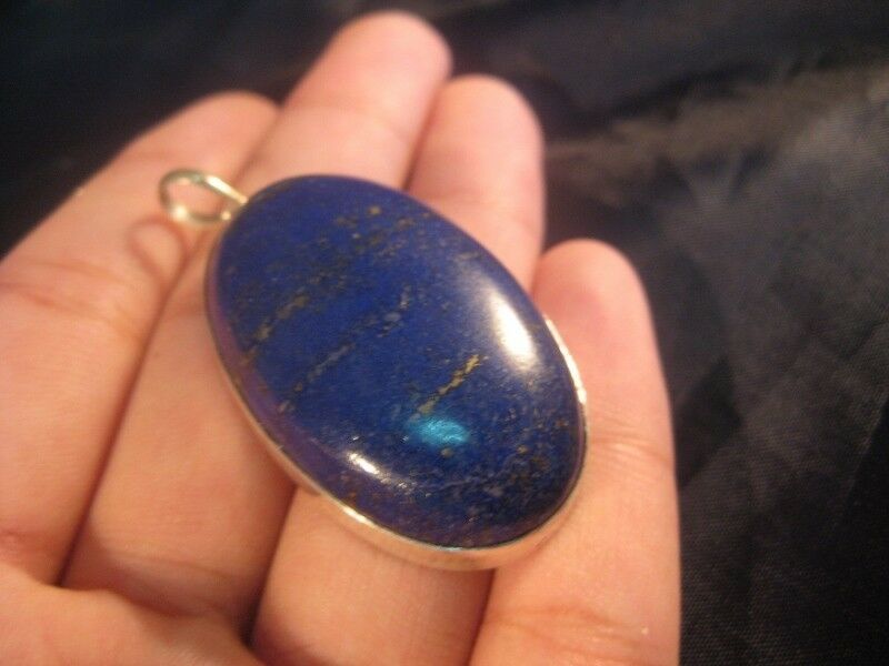 925 Silver Lapis Lazul Lazuli pendant Nepal Jewelry N6386