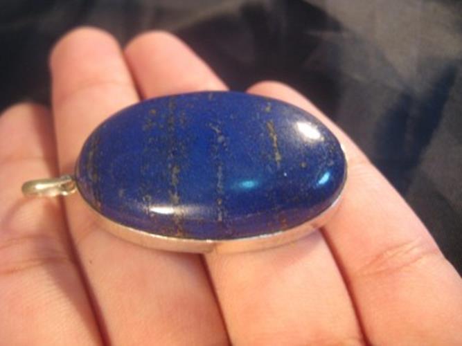 925 Silver Lapis Lazul Lazuli pendant Nepal Jewelry N6386