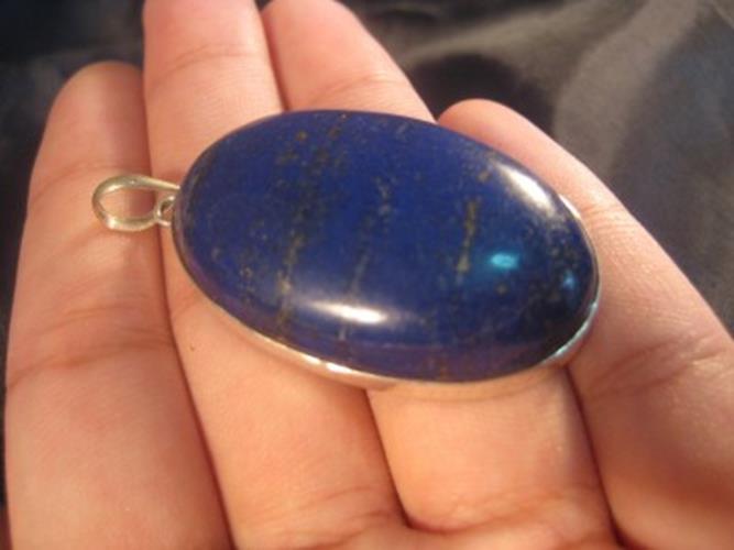 925 Silver Lapis Lazul Lazuli pendant Nepal Jewelry N6386