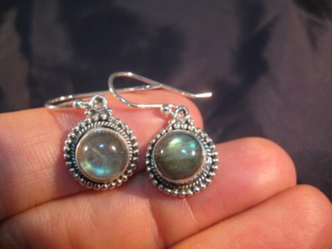 925 Silver Labradorite stone crystal stone earrings N69778