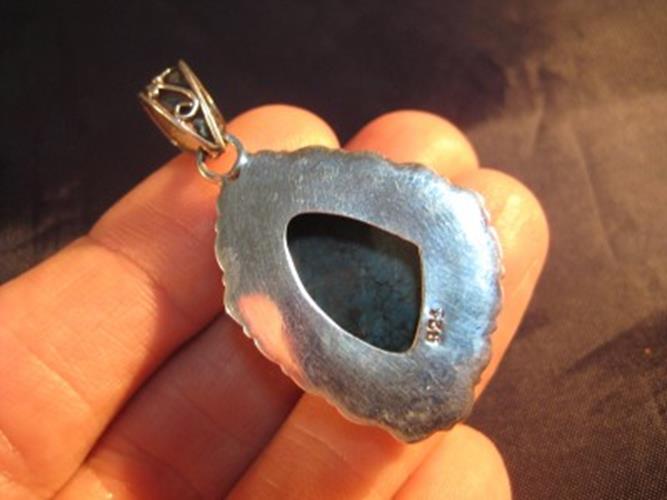 925 Silver Tibetan Turquoise stone Pendant Nepal N3755