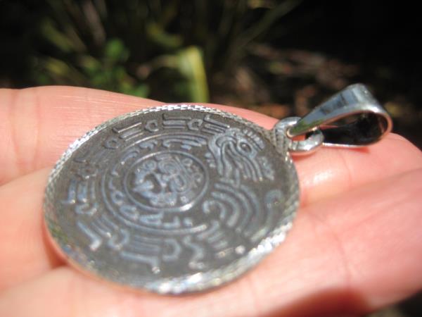 925 Silver Mayan God Head Pendant Necklace Taxco Mexico A3766