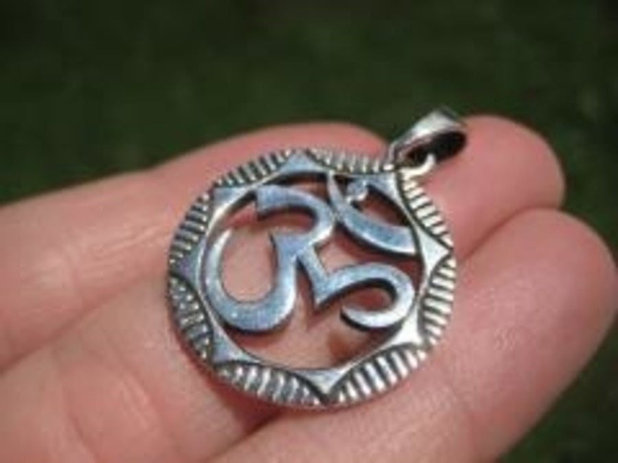 925 Silver Ohm Spiritual Symbol Buddhist Pendant