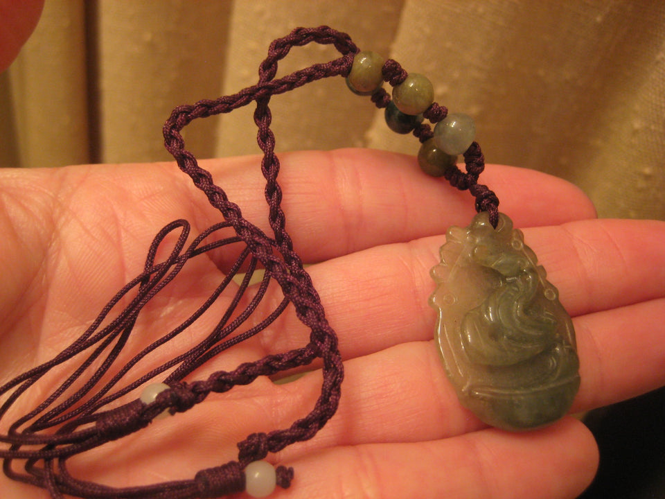 Jadeite Jade Snake Pendant Necklace A8528