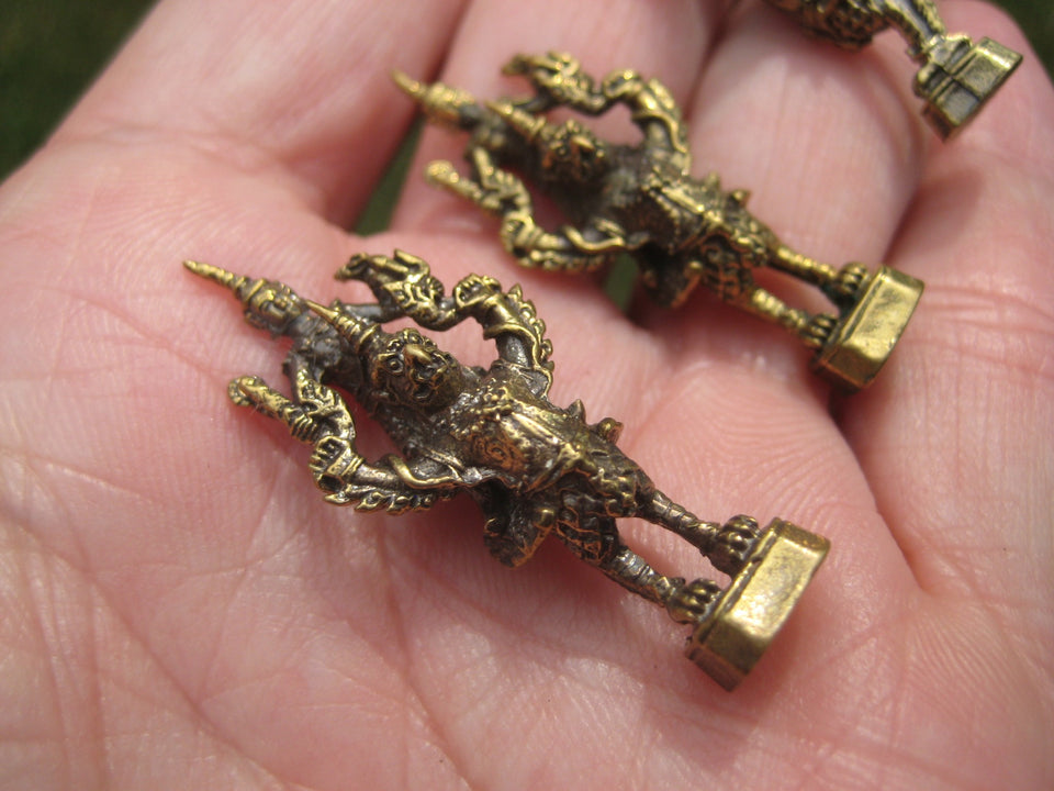 Set 3 Brass Garuda Bird Statue Amulet Thailand A3755