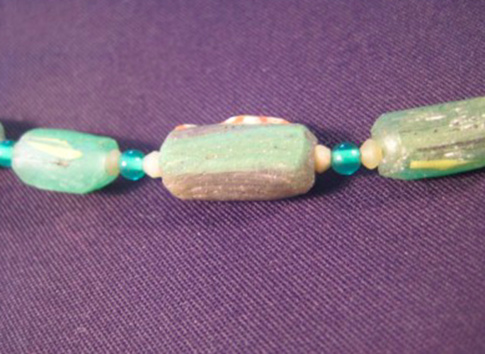 925 Silver Roman Empire Glass bead necklace 1700 yrs AN733