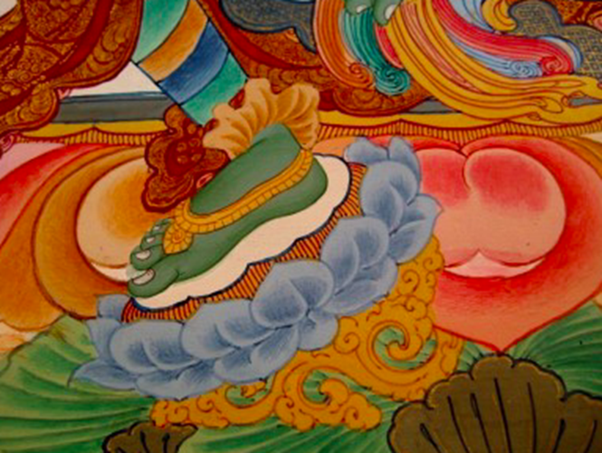 24 K Gold Green Tara Thangka painting Nepal Himalayan Art N3866
