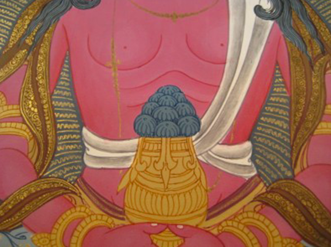24 K Precision Purple Buddha Thangka Thangka Painting Nepal Himalayan Art N387