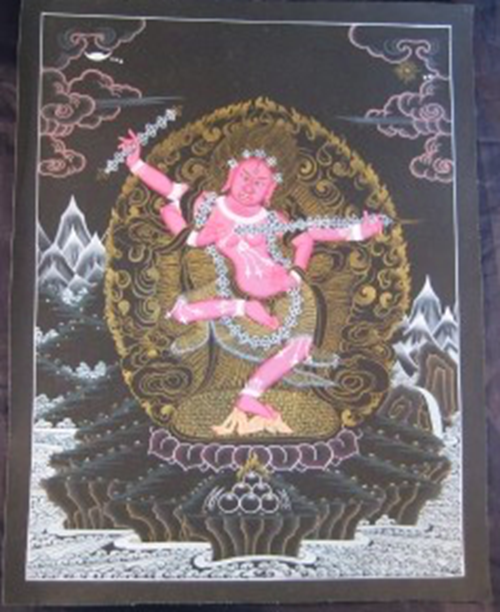 24 K gold Mahakala Thangka Thanka painting Nepal Himalayan art A4