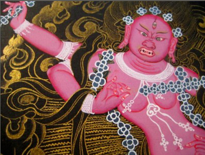 24 K gold Mahakala Thangka Thanka painting Nepal Himalayan art A4