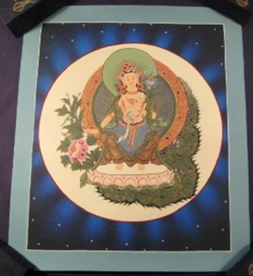 24 K Gold Cosmic White Tara Deity Thangka Thanka painting Nepal Art N2544