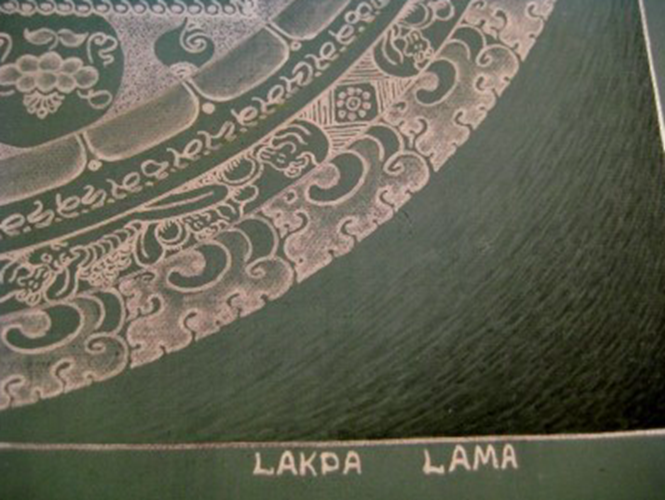 Pure Silver Lakpa Lama Signed Ohm Thangka Thanka Painting Himalayan Art AN722