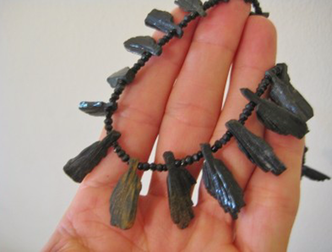 925 Silver Green Tourmaline chunk necklace Afghanistan AN276