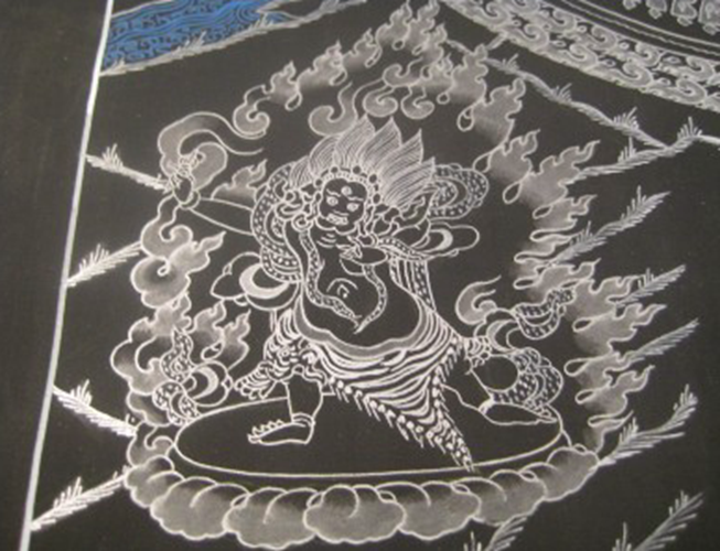 Pure Silver Kalachakra Buddha Mandala Thangka Thanka Painting Nepal art A