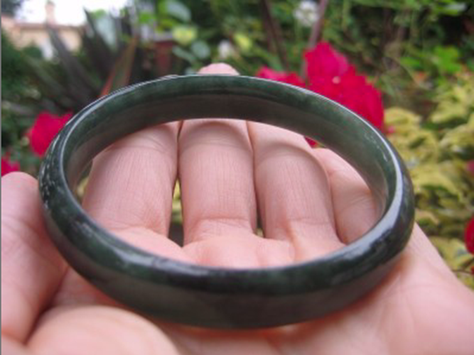 Natural Green Jade stone Bangle Bracelet Jewelry Art AN244