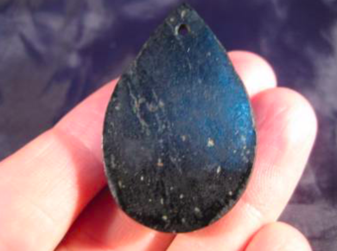 Natural Black Jade Flower stone rock mineral Carving pendant Amulet A4