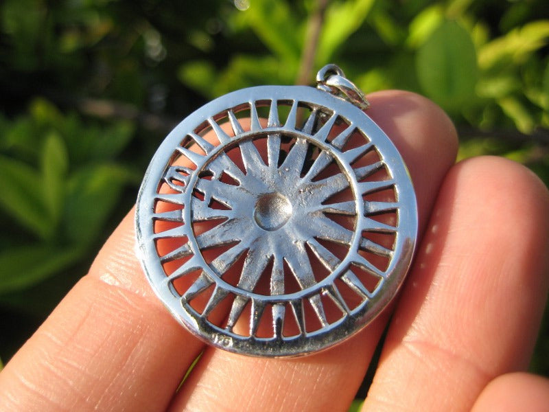 925 Silver compass pendant necklace