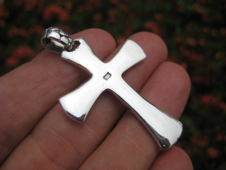 925 Sterling Silver Christian Cross Pendant A12