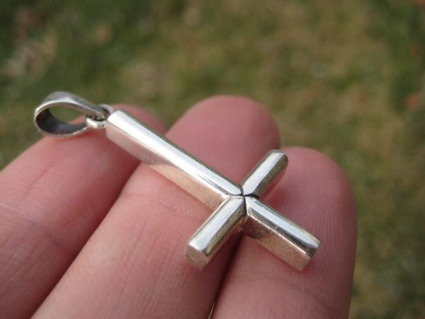 925 Silver inverted Petrine Cross Saint Peter or Satanic Pendant A18