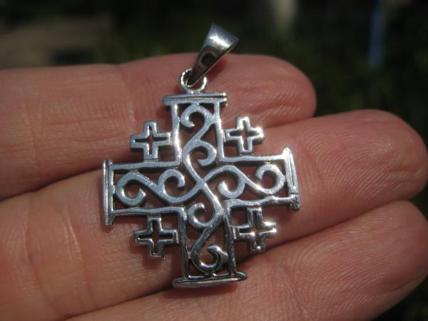 925 Silver Fivefold Templar Cross Crusaders Cross Pendant A20