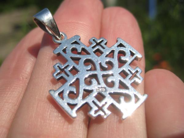 925 Silver Fivefold Templar Cross Crusaders Cross Pendant A20