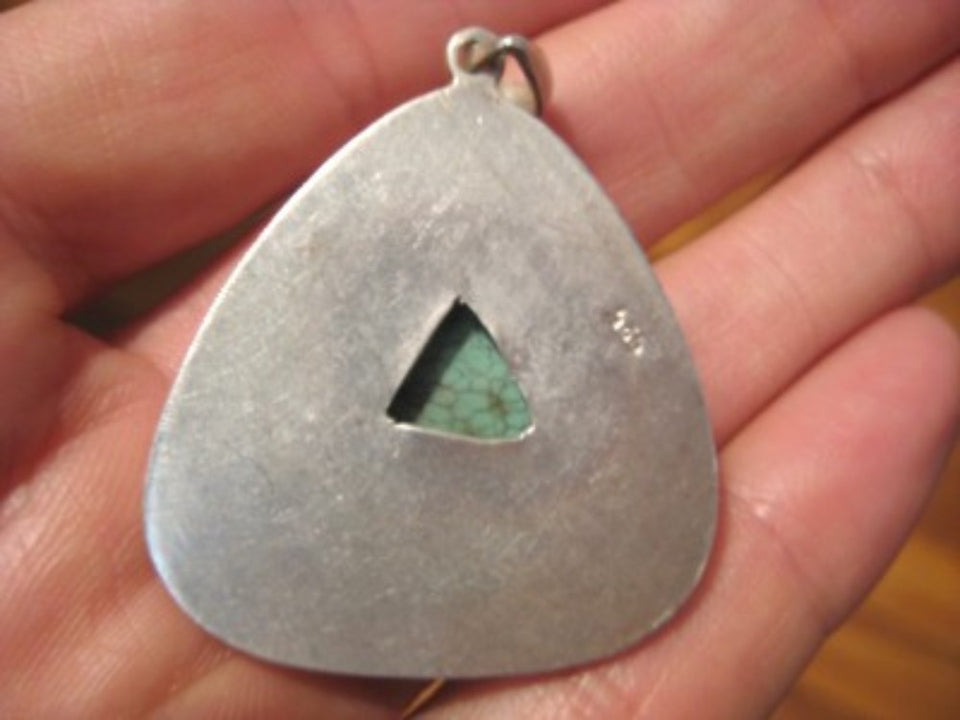 925 Silver Tibetan Turquoise pendant Nepal Jewelry A871