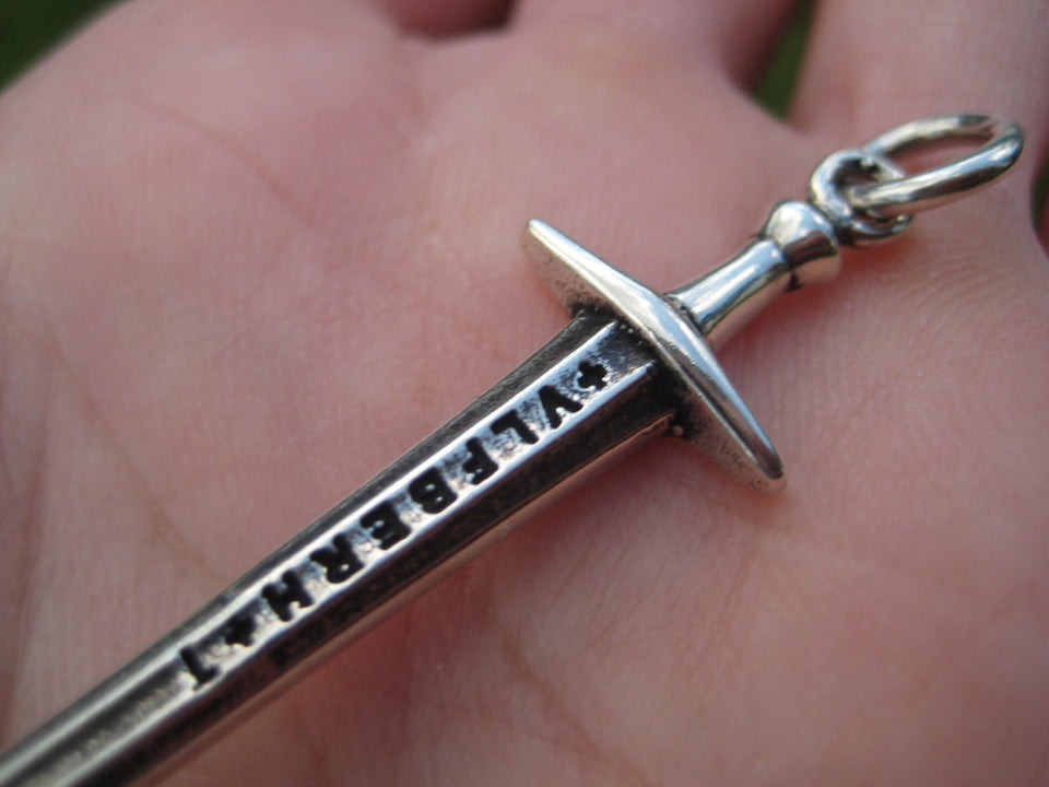 925 Silver Ulfberht Viking Sword Pendant Necklace N3755