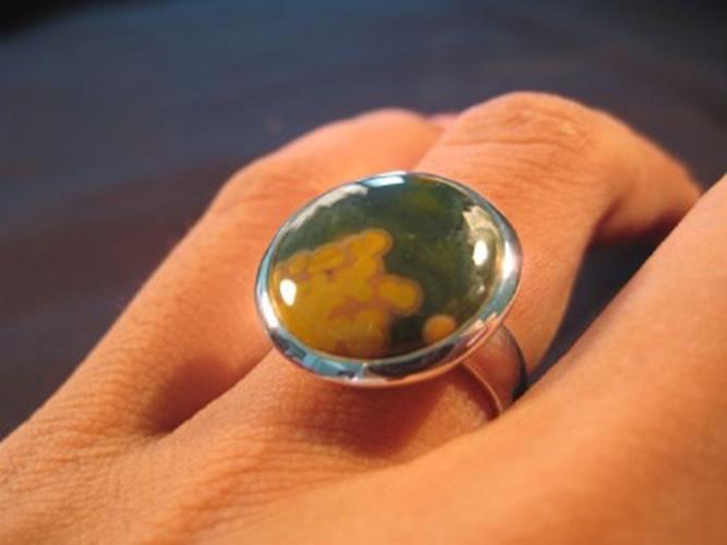 925 Silver Jasper crystal stone ring size 5.5 AN2733