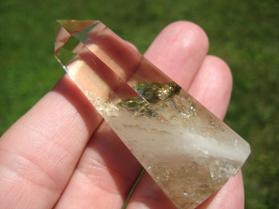 Natural Citrine Quartz Crystal Rainbow Mineral Stone Art A2755