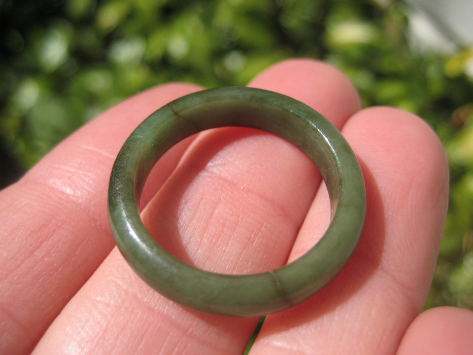 Natural Green Jadeite Jade Ring Thailand Jewelry Art Size 9.75 US A518