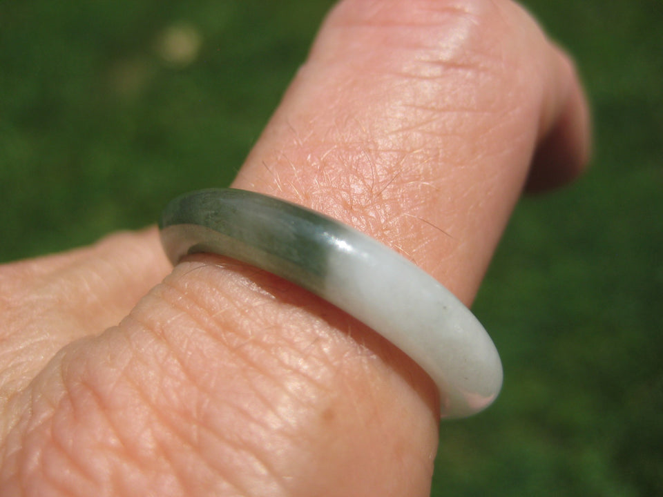 Large Natural Jadeite Jade Ring Myanmar Size 10.5 US A2321