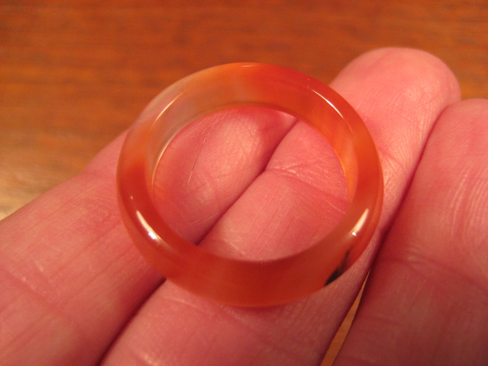 Natural Carnelian Agate ring Thailand jewelry stone art size 9 US A4020