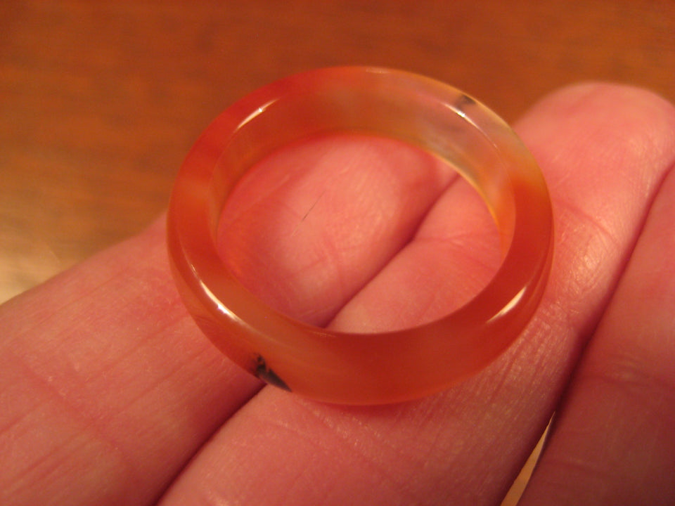 Natural Carnelian Agate ring Thailand jewelry stone art size 9 US A4020