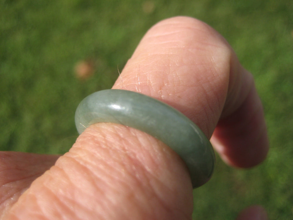 Natural Jadeite Jade Ring Northern Stone Mineral Size 8 US A5238