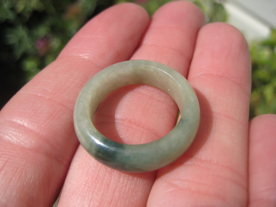 Natural Jadeite Jade Ring Thailand Jewelry Art Size 7 A489