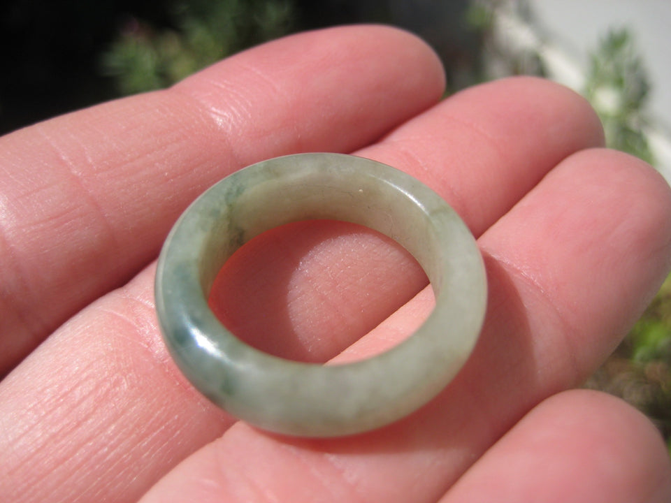 Natural Jadeite Jade Ring Thailand Jewelry Art Size 7 A489