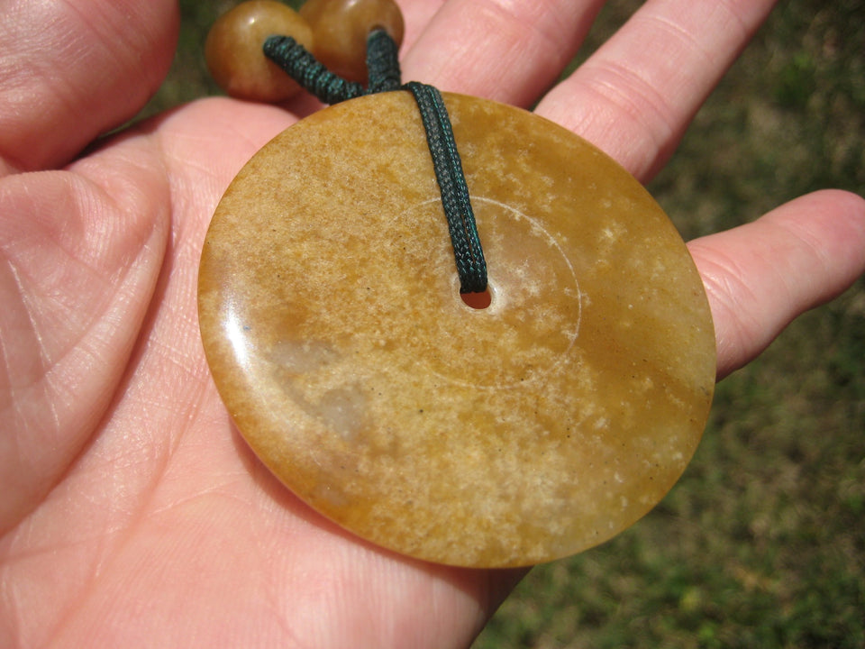 Natural Honey Agate Stone Pendant Necklace Hand Made A25227