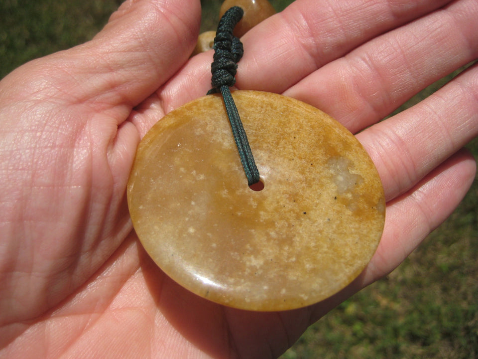 Natural Honey Agate Stone Pendant Necklace Hand Made A25227