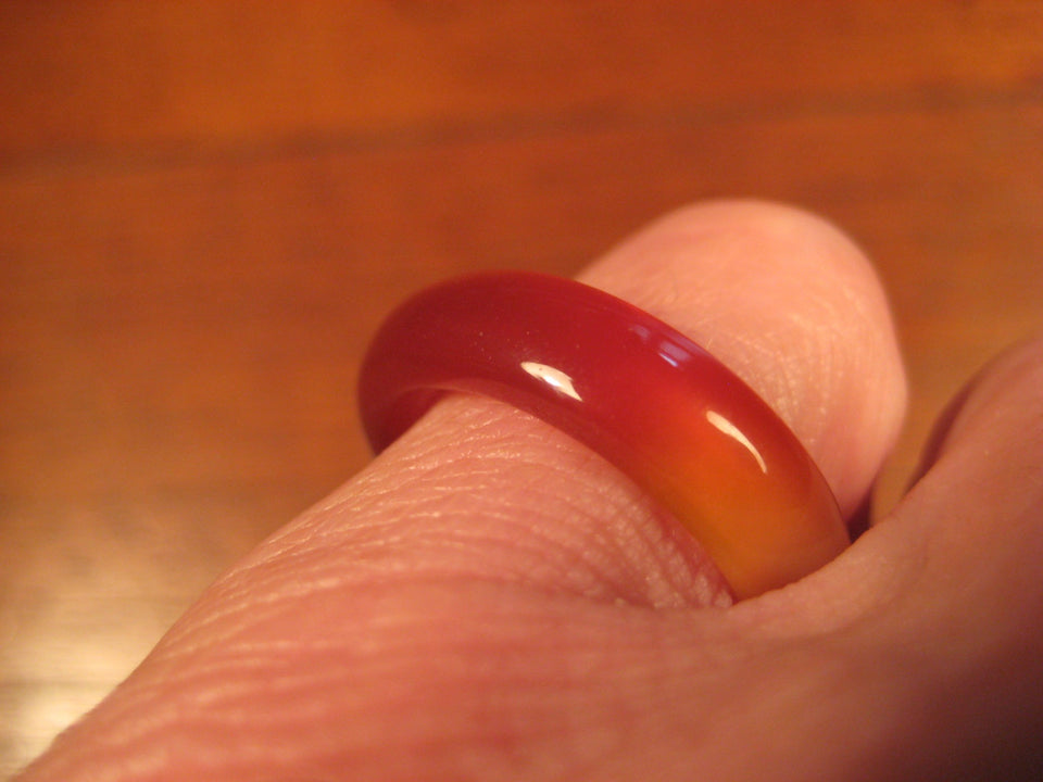Natural Carnelian Agate ring Thailand jewelry stone art size 9.5 US A3899