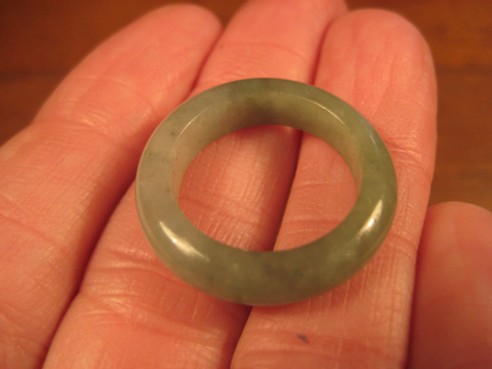 Natural Green Jade Ring Myanmar Jewelry Art Size 7 US A431