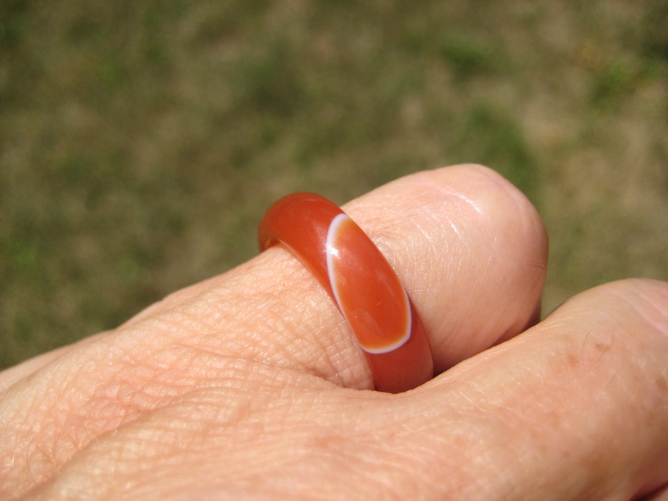 Set 3 Agate Carnelian Ring Rings Size 7.5 and 9 US A3744