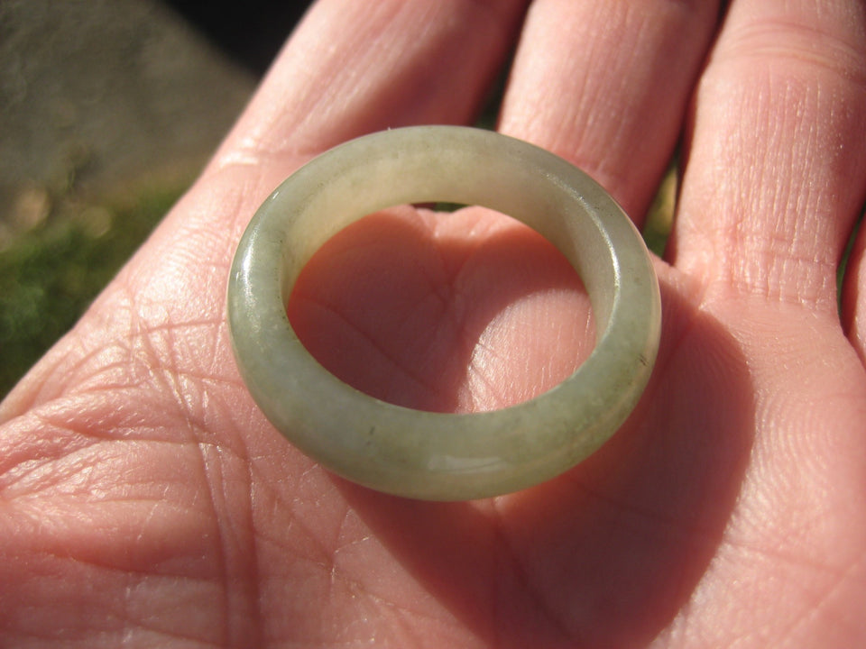 Large Natural Jadeite Jade Ring Myanmar Size 12.5 US A2136