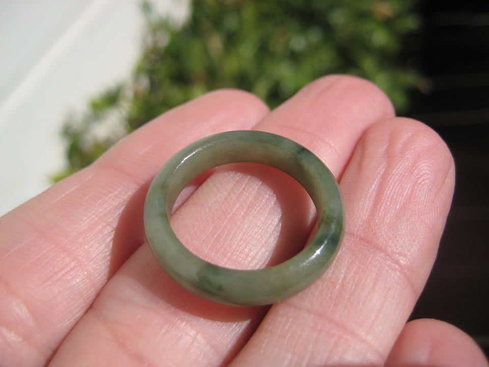 Natural Jadeite Jade Ring Thailand Jewelry Art Size 7.25 US A513
