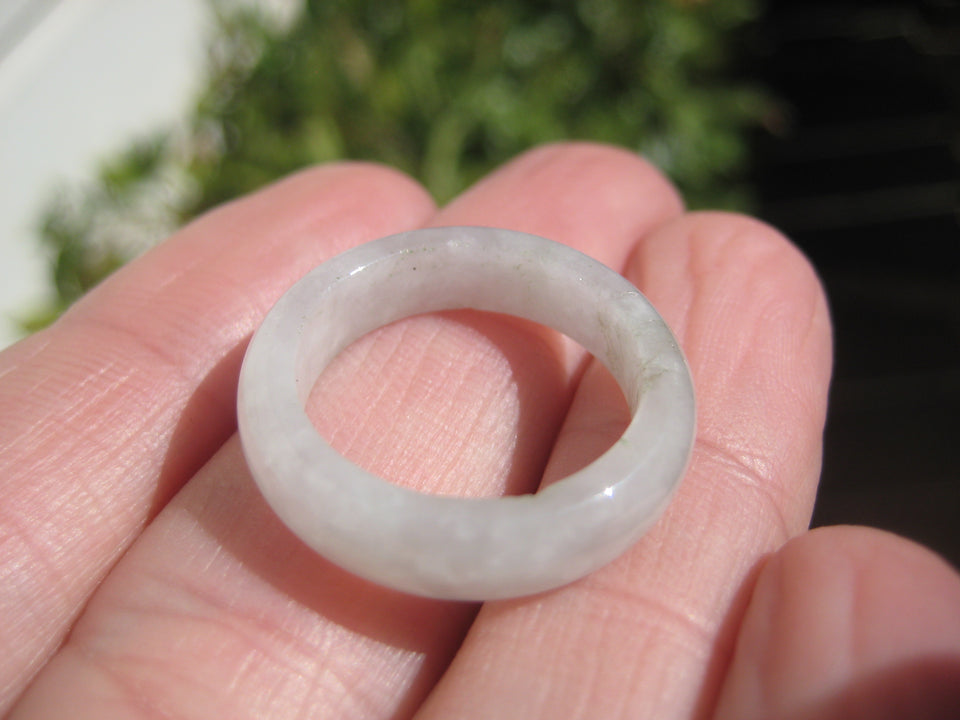 Natural White Jadeite Jade Ring Size 7 US A516 buy 1 get 1 free