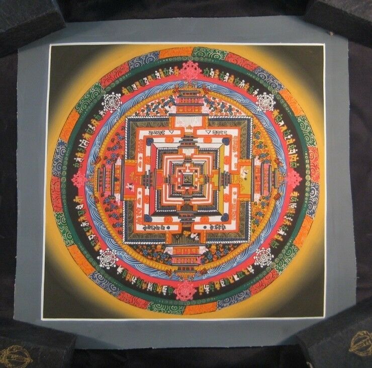 Mixed Gold Kalachakra Thangka Thanka Painting Nepal Himalayan Art AN2255