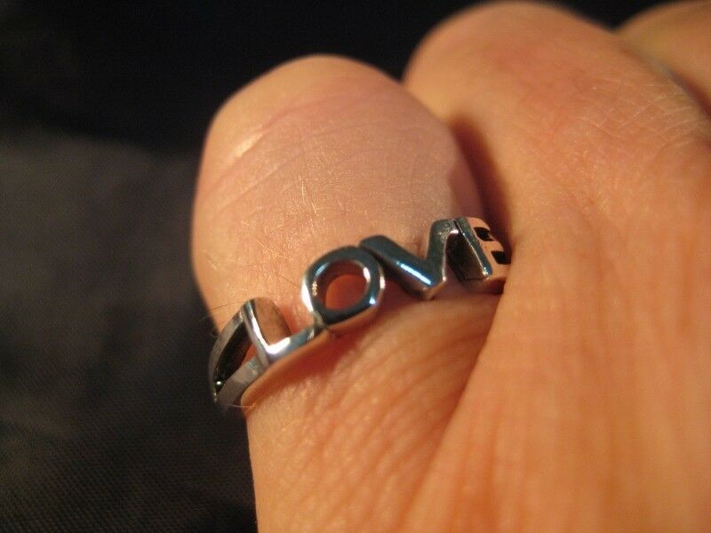 925 Silver Love ring band jewelry sweetheart engagement size selectable AN253