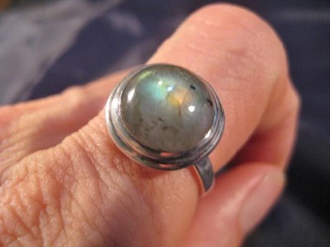 925 Silver Labradorite stone Ring Jewelry Size 8.75 AN2867
