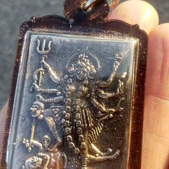 Metal Amulet Thailand Hindu Mahakala deity Pendant Necklace