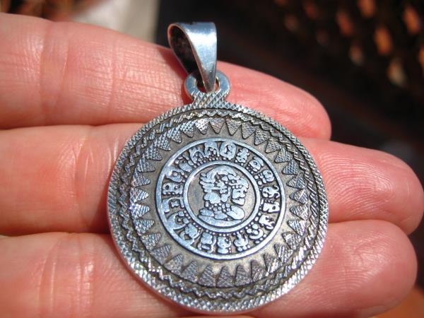 925 Silver Mayan Calendar Taxco mexico A8367